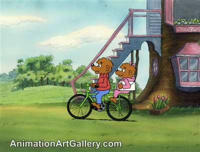Production Cel of Brother Bear and Sister Bear from The Berenstain Bears' Comic Valentine