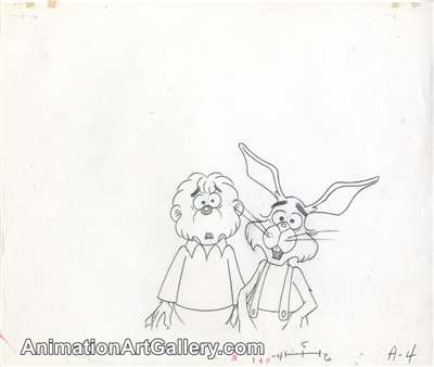 Production Drawing of Brother Bear and the Easter Bunny from The Berenstain Bears' Easter Surprise
