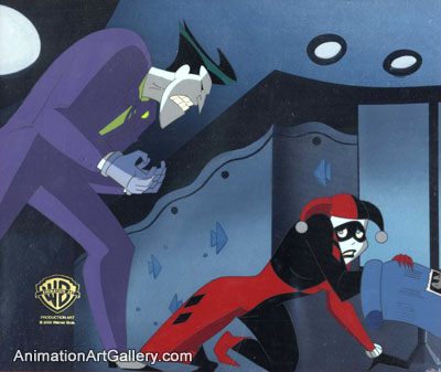 Original Production cel of Joker and Harley Quinn from Mad Love