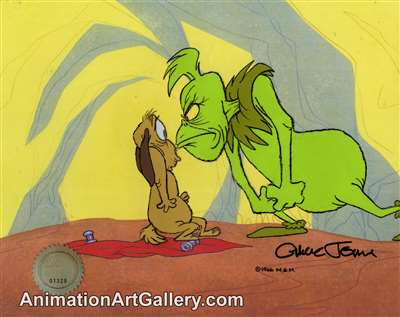 Production Cel of the Grinch and Max from How The Grinch Stole Christmas