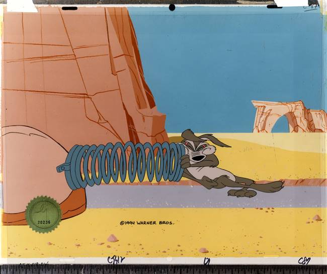 Original Production Cel of Wile E Coyote from Chariots of Fur (1994)