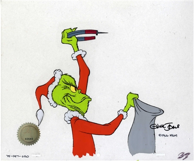 Original Production Cel of the Grinch from How the Grinch Stole Christmas (1966)