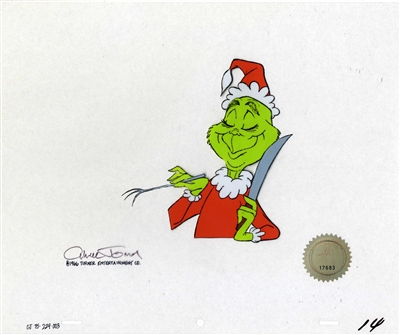 Original Production Cel of The Grinch from How the Grinch Stole Christmas (1966)