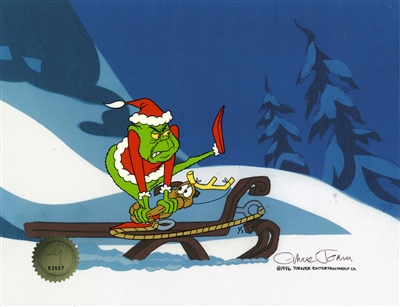 Original Production Drawing and 1/1 Cel of Max and the Grinch from How the Grinch Stole Christmas (1966)