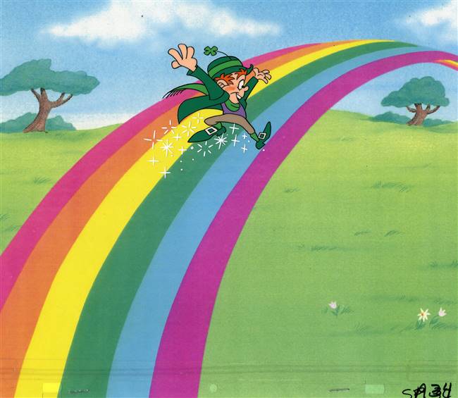 Original Production Cel of Lucky the Leprechuan from a Lucky Charms Commercial