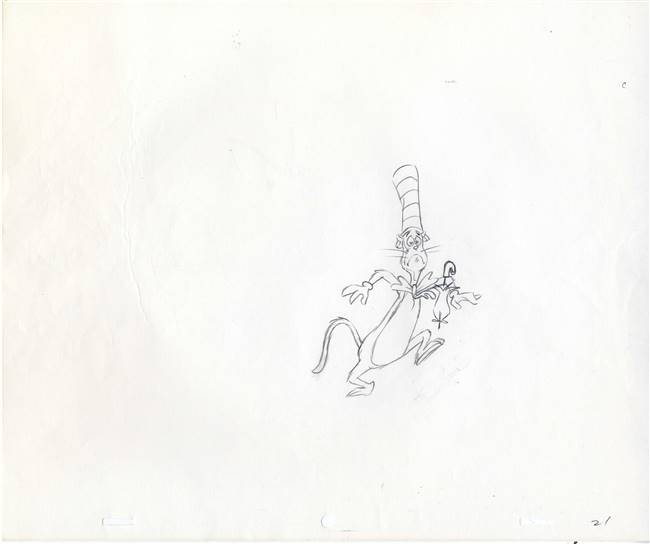 Original Production Drawing of the Cat in the Hat from The Grinch Grinches the Cat in the Hat (1982)