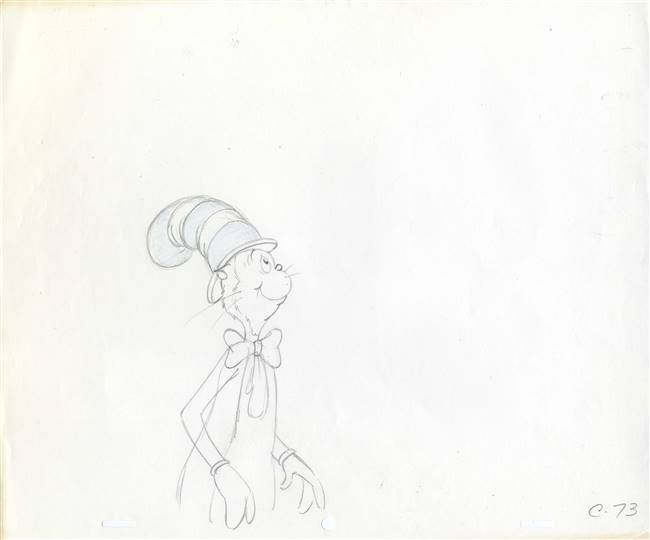 Original Production Drawing of the Cat in the Hat from Grinch Grinches the Cat in the Hat (1982)