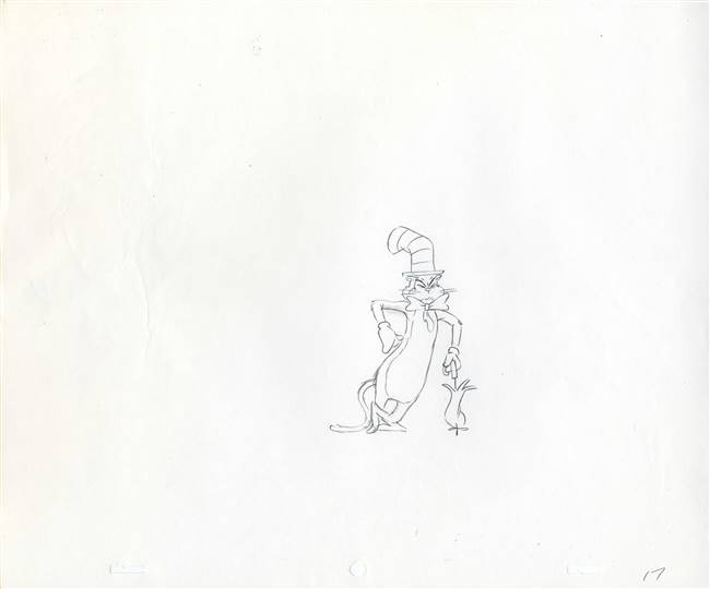 Original Production Drawing of the Cat in the Hat from Grinch Grinches the Cat in the Hat (1982)