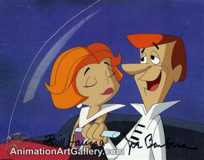 Production Cel of George Jetson and Jane Jetson from The Jetsons Movie