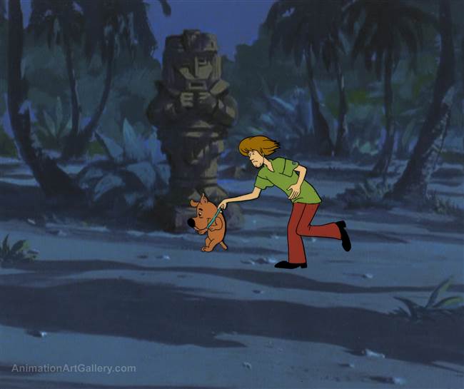 Original Production Cel of Shaggy and Scrappy from Scooby and Scrappy Doo
