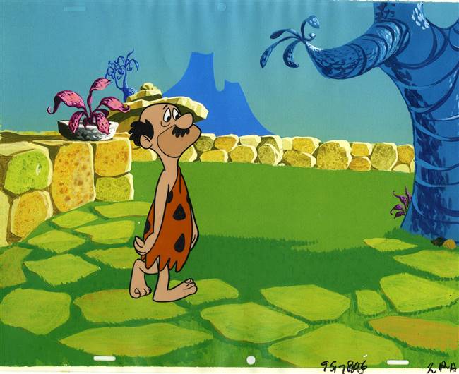 Original Production Cel of a man with a moustache from the Flintstones