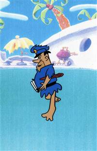 Original Production Cel of a police officer from the Flintstones