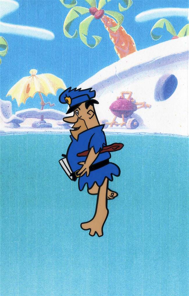 Original Production Cel of a police officer from the Flintstones