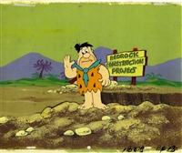 Original Production Cel of Fred Flintstone and Barney Rubble from the Flintstones (1970s/80s)