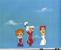 Original Production Cel of George, Jane, and Judy Jetson from the Jetsons (1980s)