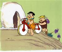 Original Production Cel of Fred Flintstone and Barney Rubble from the Flintstones (1960s)