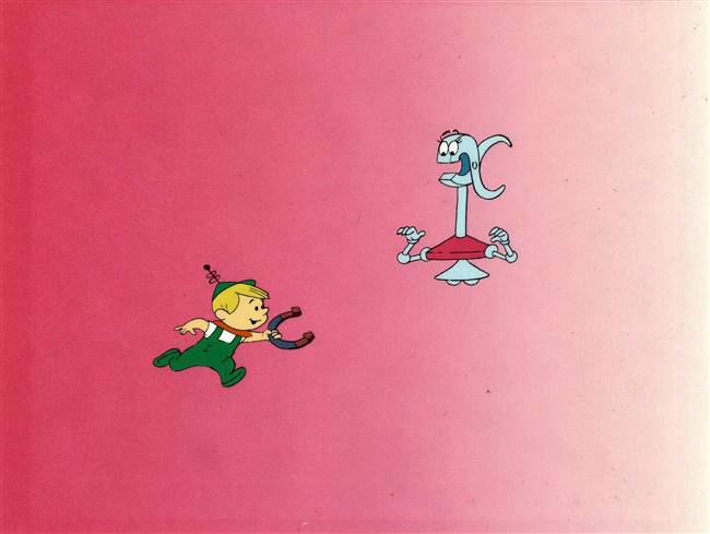 Original Production Cel of Elroy and Robot from the Jetsons