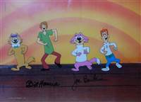 Production Cel of Shaggy  (aka Norville Rogers) and George Jetson from Hanna-Barbera Studio