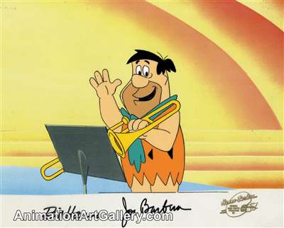 Production Cel of Fred Flintstone from Hanna-Barbera (c.1980s)