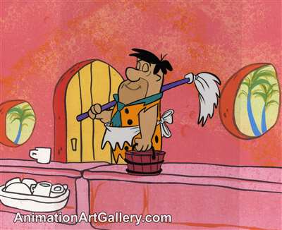 Production Cel of Fred Flintstone from Hanna-Barbera (c.1960s)