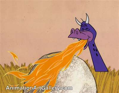 Production Cel of a dragon from Hanna-Barbera (c.1970s)