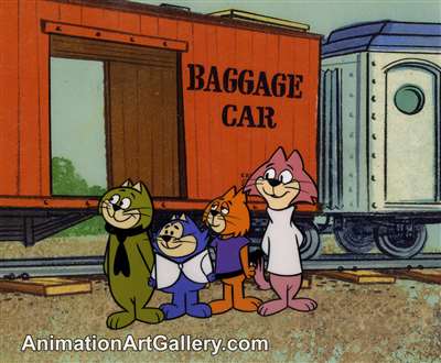 Production Cel of Spook and Choo-Choo from Top Cat Cartoon Series