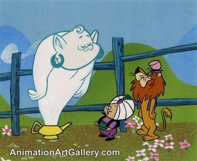 Production Cel of Lippy Lion and Swami from Hanna-Barbera (c.1970s)