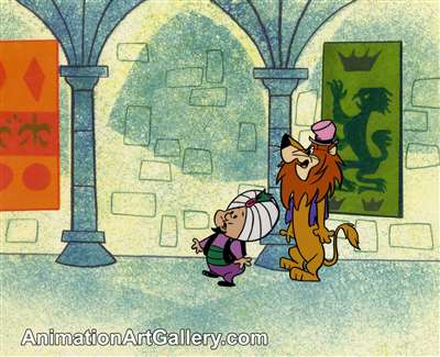 Production Cel of Lippy Lion and Swami from Hanna-Barbera (c.1970s)