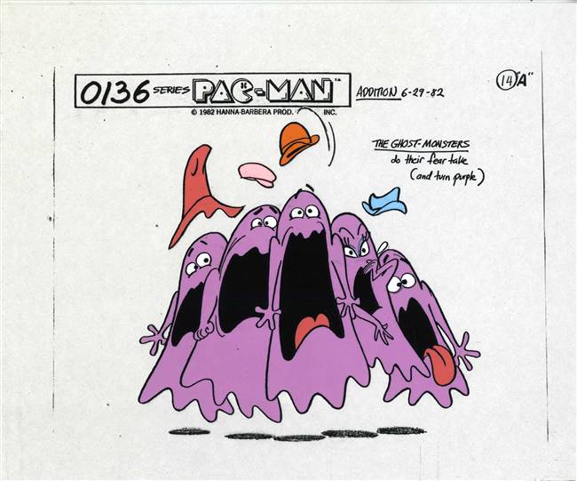 Original Production Model Cel of the Ghost Monsters from Pac-Man