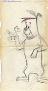 Production Drawing of Ruff and a horse  from Hanna-Barbera (c.1960s)