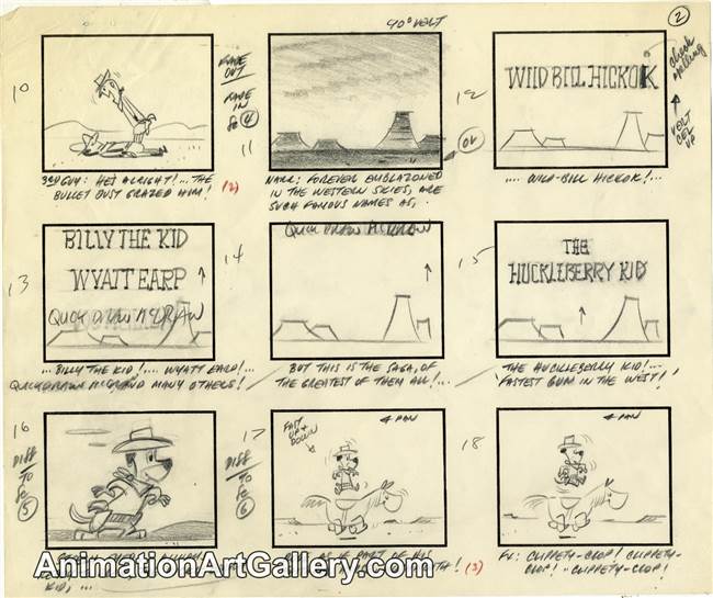 Storyboard of Huckleberry Hound with Mushmouth (Huckleberry Hound&#39;s Horse) - HBD59B