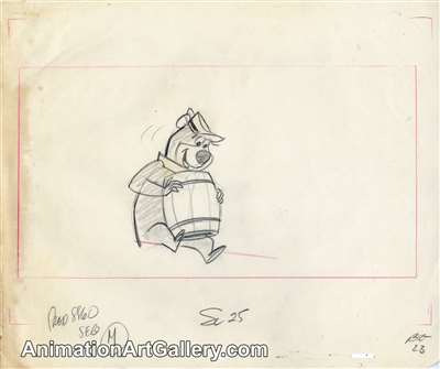 Production Drawing of Yogi Bear from Hanna-Barbera (c.1970s)