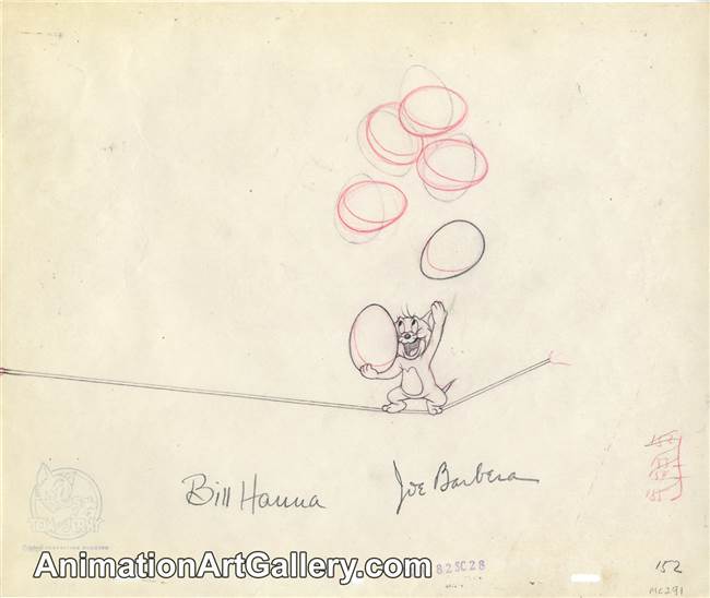 Production Drawing of Jerry  from Mouse Cleaning