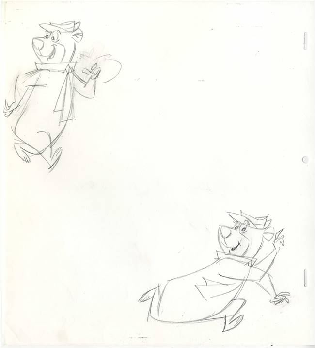 Original Model Sheet Drawing of Yogi Bear from Hanna Barbera (1990s/00s)