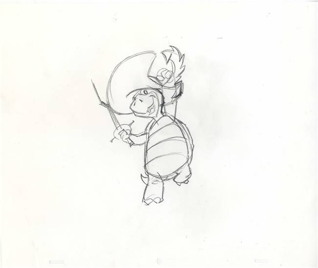 Original Publicity Drawing of Touche Turtle from Hanna Barbera (1990s/00s)