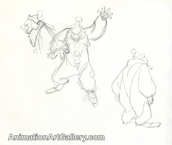 Publicity Drawing of a clown from Scooby Doo (1990s)