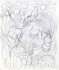 Original Publicity Drawing of Scooby Doo attributed to Iwao Takamoto (1990s/00s)