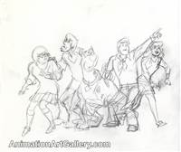 Publicity Drawing of the Scooby Doo Gang from Scooby Doo (1990s)