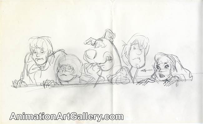 Publicity Drawing of the Scooby Doo Gang from Scooby Doo (1990s)