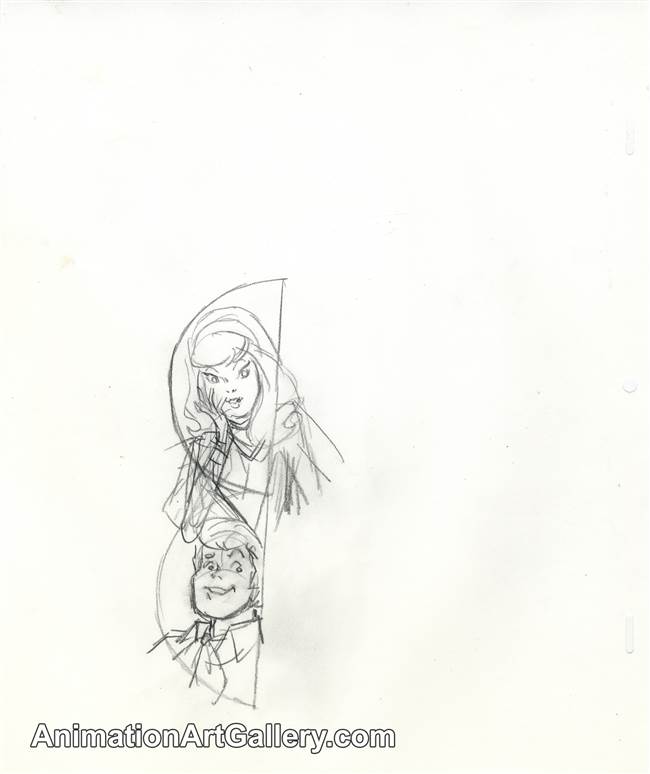 Original Production Drawing of Daphne and Fred