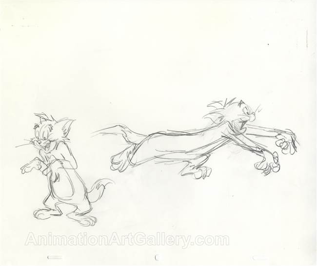 Original Publicity Drawing of Tom the Cat from Tom and Jerry