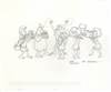 Original Publicity Drawing of Fans and Paparazzi from the Flintstones