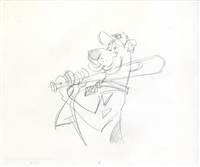 Original Publicity Drawing of Scooby Doo Skiing from Scooby Doo (1990s)