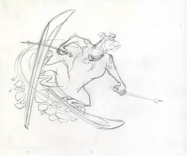 Original Publicity Drawing of Scooby Doo playing Baseball from Scooby Doo (1990s)