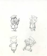 Publicity Drawing of the Zoo Keeper from Wally Gator