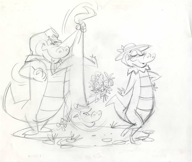 Publicity Drawing of Wally Gator and Friends from Hanna Barbera