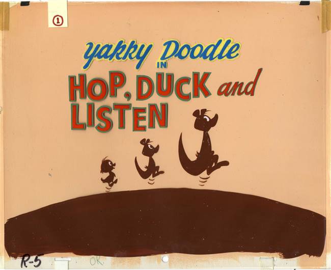 Original Title Master Background and Production Cel of Yakky Doodle from Hop, Duck, and Listen (1961)