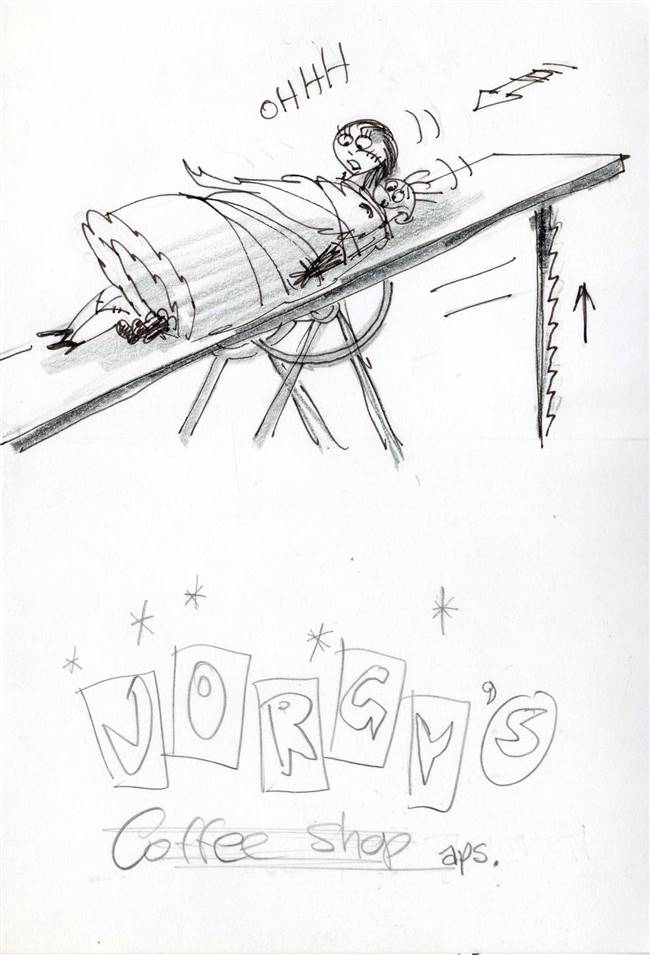 Original Storyboard of Sally and Sandy Claws from Nightmare Before Christmas (1993)