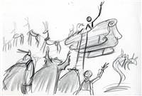 Original Production Storyboard by Jorgen Klubien of Jack Skellington from Nightmare Before Christmas (1993)