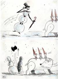 Original Storyboard of Jack Skellington from Nightmare Before Christmas (1993)